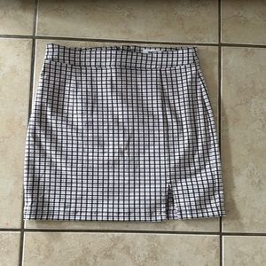 Garage pink black and white plaid mini skirt